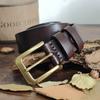 High-End Men Brass Buckle Belt Men's Leather Pin Buckle First Layer Cowhide Fashion All-Match Casual Pants Belt