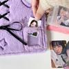 Sweet Bowknot Plush Photo Album Cute Plaid Design Kpop Photocard Binder for Girls 80 Pockets Photocard Book Wholesales 2025 New