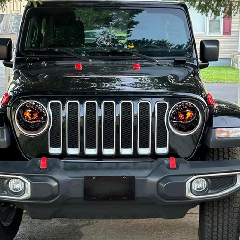 Headlight Decal 3D Stereo Beast Eyes Stickers Weather Resistant Reflective Car Window Bumper Decoration Stickers For Truck