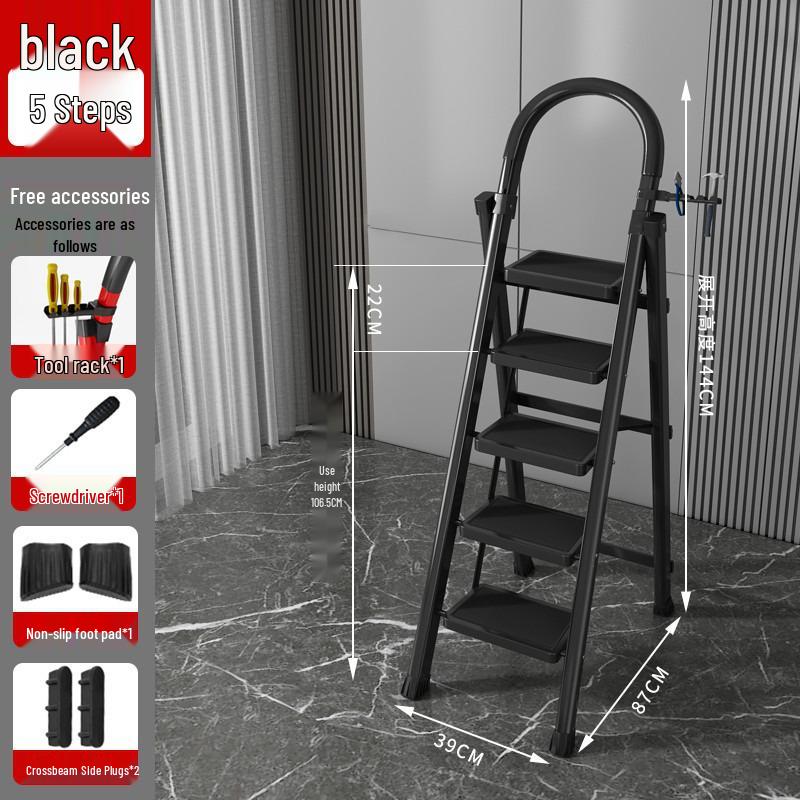 German Aluminum Alloy Telescopic Folding Ladder - Safe and Convenient A-Frame for Household Use