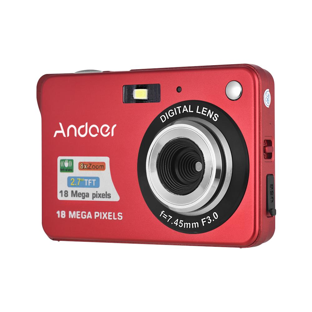 Andoer 18M 720P HD digitální kamera Videokamera s 2ks dobíjecími bateriemi 8x digitální zoom
