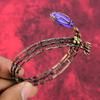 Charoite Bangle Gemstone Cuff Bracelet Copper Wire Wrapped Bangle Copper Jewelry Adjustable Cuff Bracelet Handmade Jewelry Anniversary Gifts