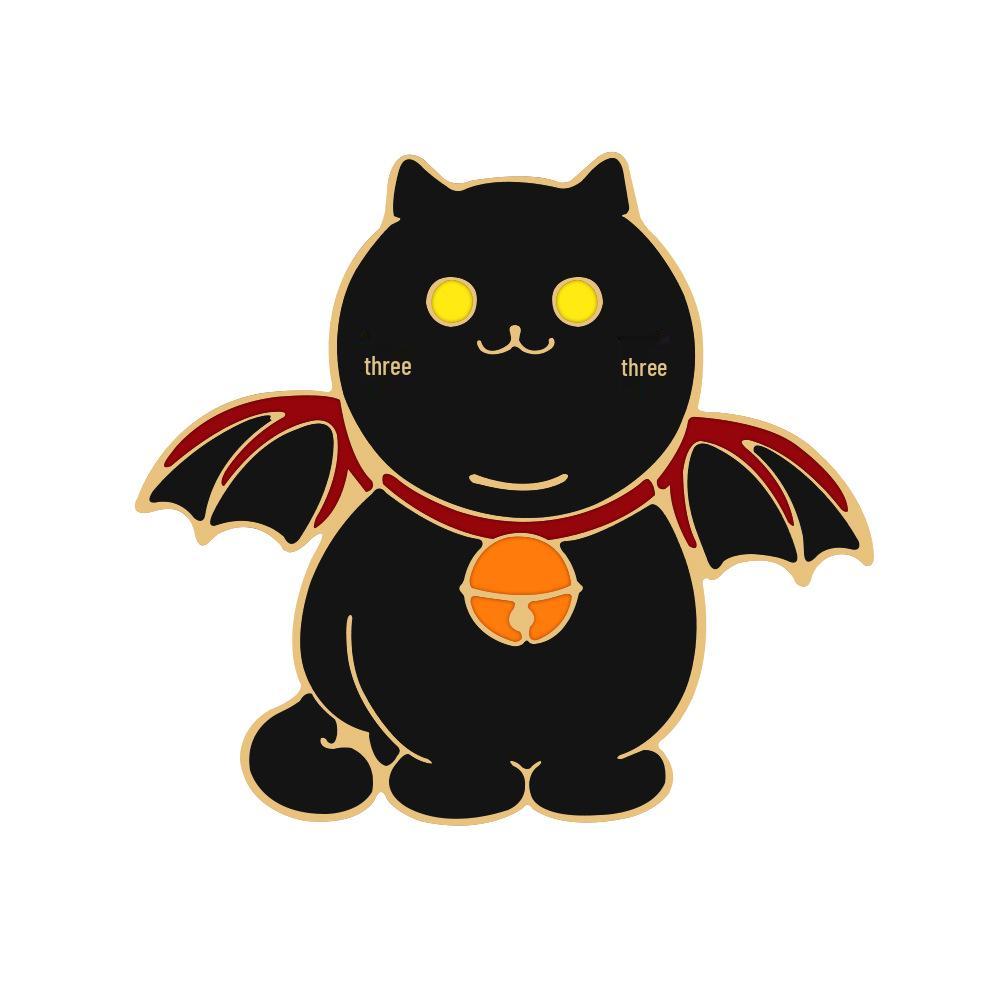 Cute Alien Cat Brooch - Japanese Cartoon Animal Badge for Backpacks