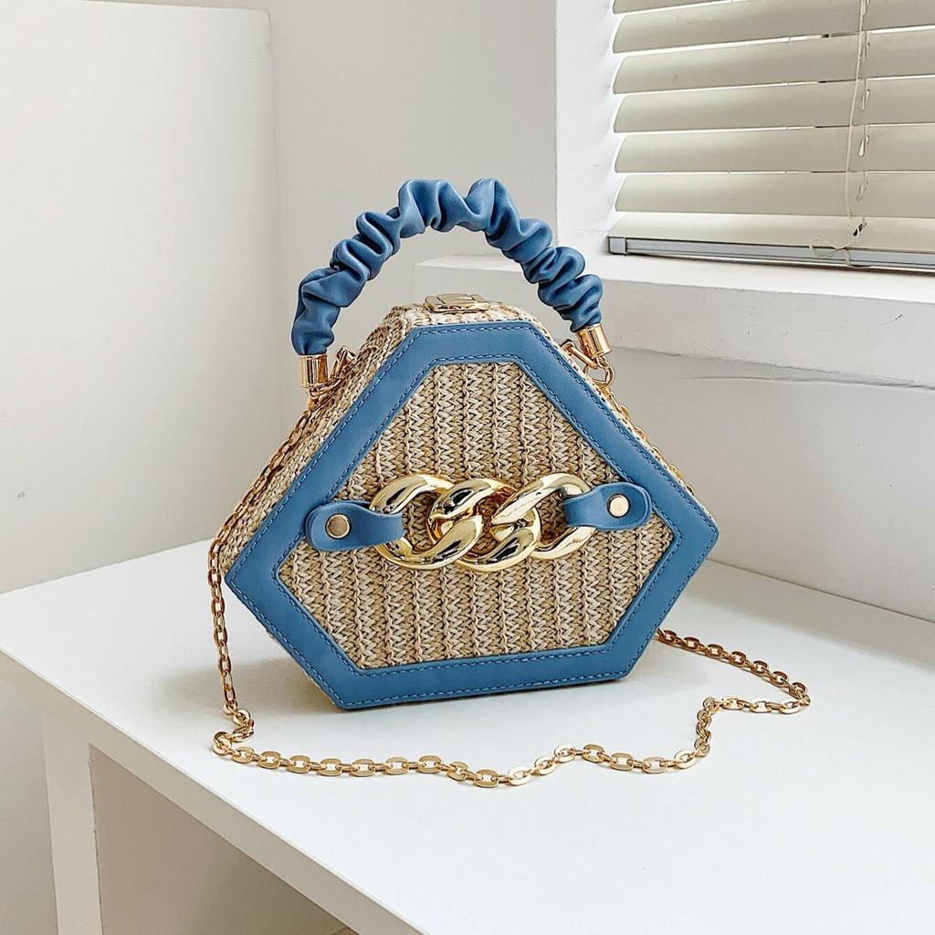 Niche Fashion Chain Straw Bag Portable Messenger Bag
