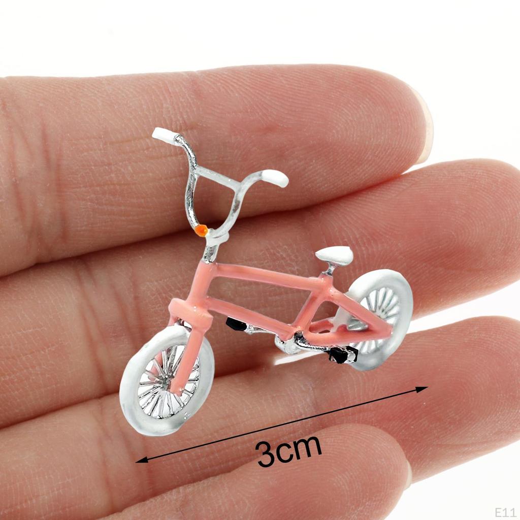 Bicycle Model Vehicles Model, Mini Road Toys, Office Home Office, Miniature Figurines,