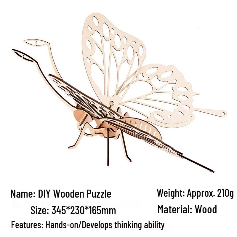 

Деревянная 3D-модель-пазл «Бабочка» – DIY набор для сборки насекомого, подарок студенту ручной работы