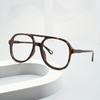 New Pilot Double Bridge Women Men Fashion Anti Blue Light Computer Glasses  Personality Large Frame Decorative Glasses