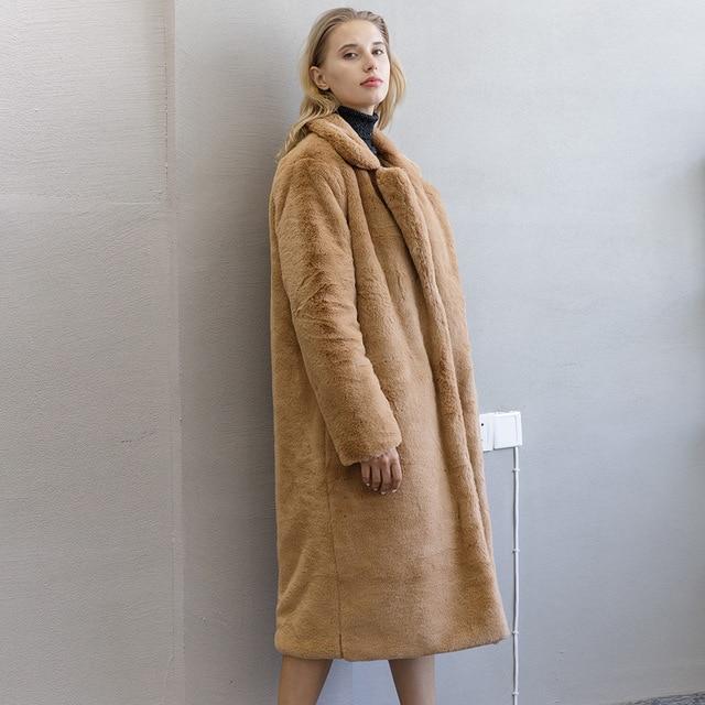 Elegant Winter Fur Coat Women Plush Faux Mink Fur Coats Loose Fur Jacket High Quality Overcoat Thick Warm Winter Jackets