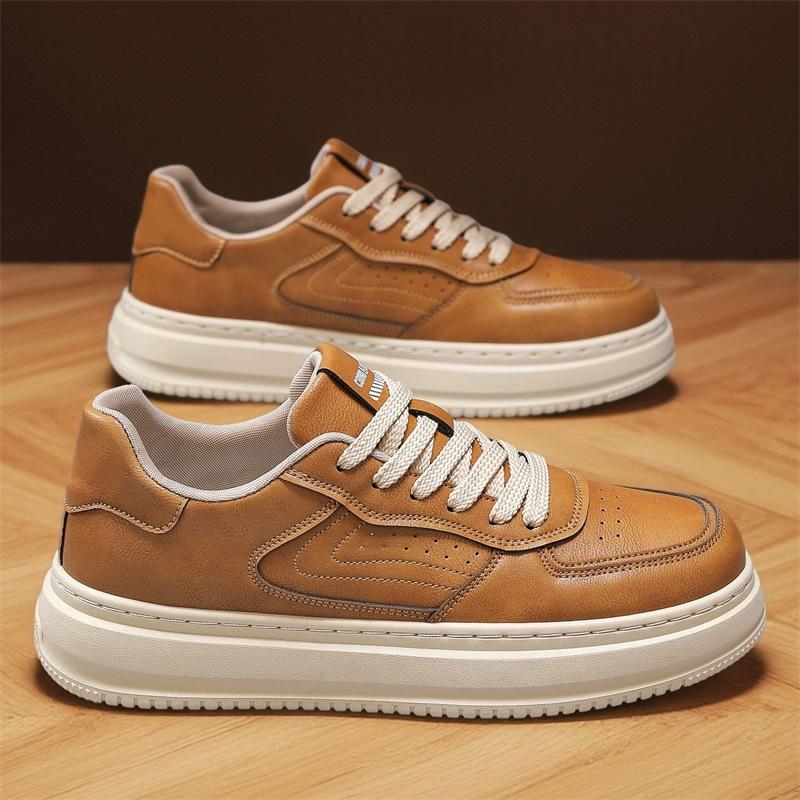 Autumn Feeling White Board Shoes Casual Leather Shoes Sports Heightening Tide Shoes