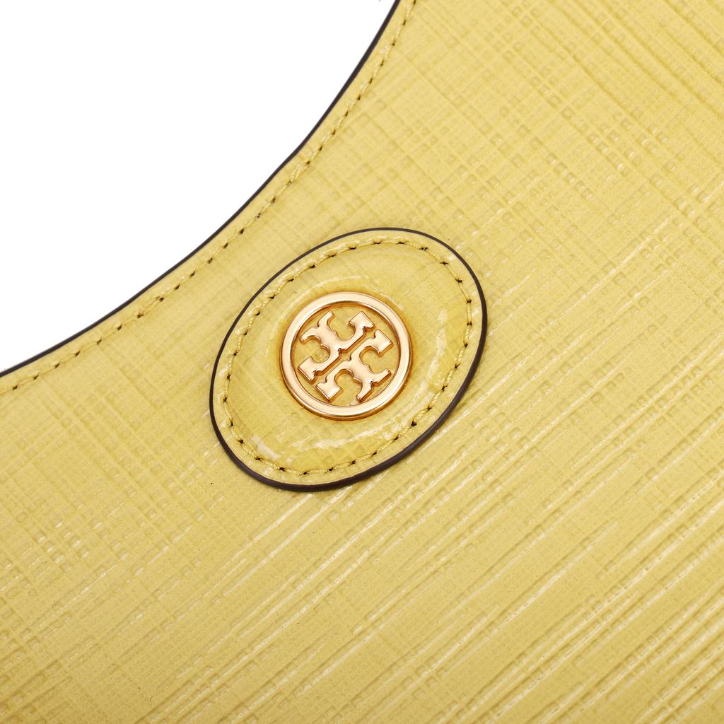 Tory Burch Robinson Magnetic Closure Adjustable Shoulder Strap Leather Crescent Bag Women Handbags Yellow 158509-700