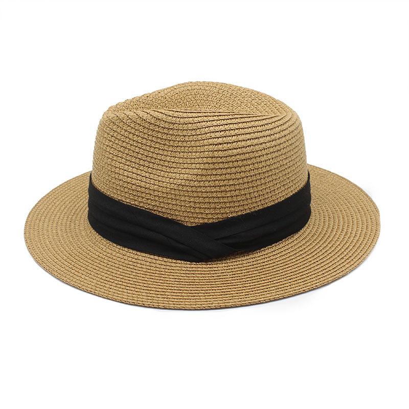 Summer Panama Straw Hat British Top Hat Men'S And Women'S Foldable Sunshade Beach Hat Sunscreen Hat