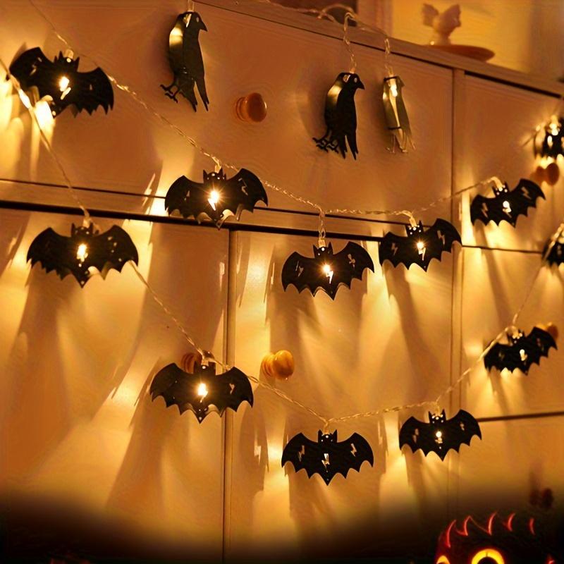 LED Halloween Light String Ghost Festival Decoration Iron Art Bat Ghost Battery Light Bar Party Decor