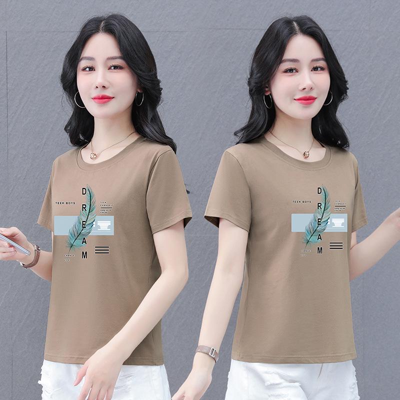 

Женская футболка из хлопка с принтом, модная, высокого класса, с короткими рукавами и рисунком на плечах 3XL