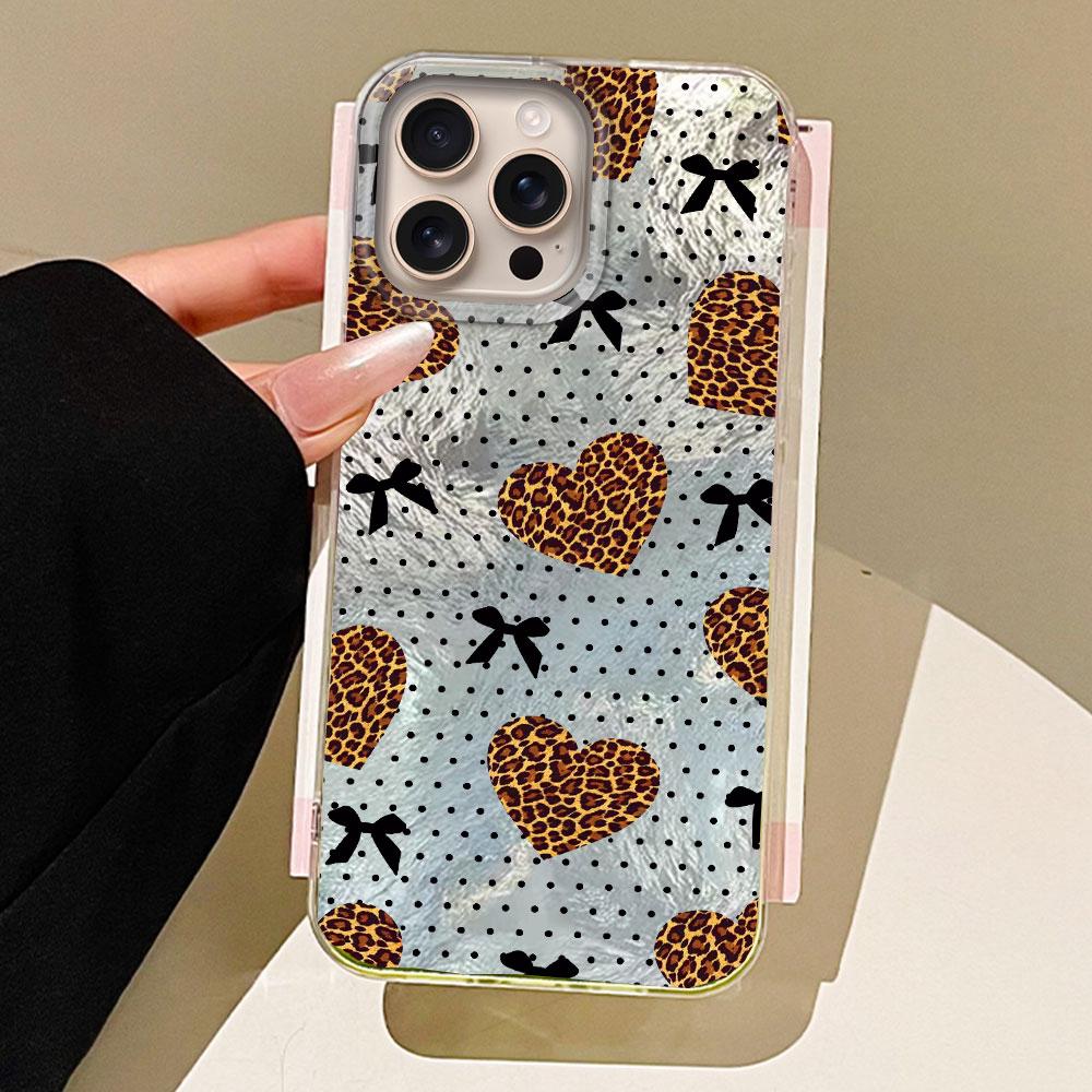 Leopard Cherry Fruit Vortex Texture Women Phone Case for iphone 16 15 14 7 8 Plus 13 11 12 Pro Max X XS XR SE2022 2020 16e Cover