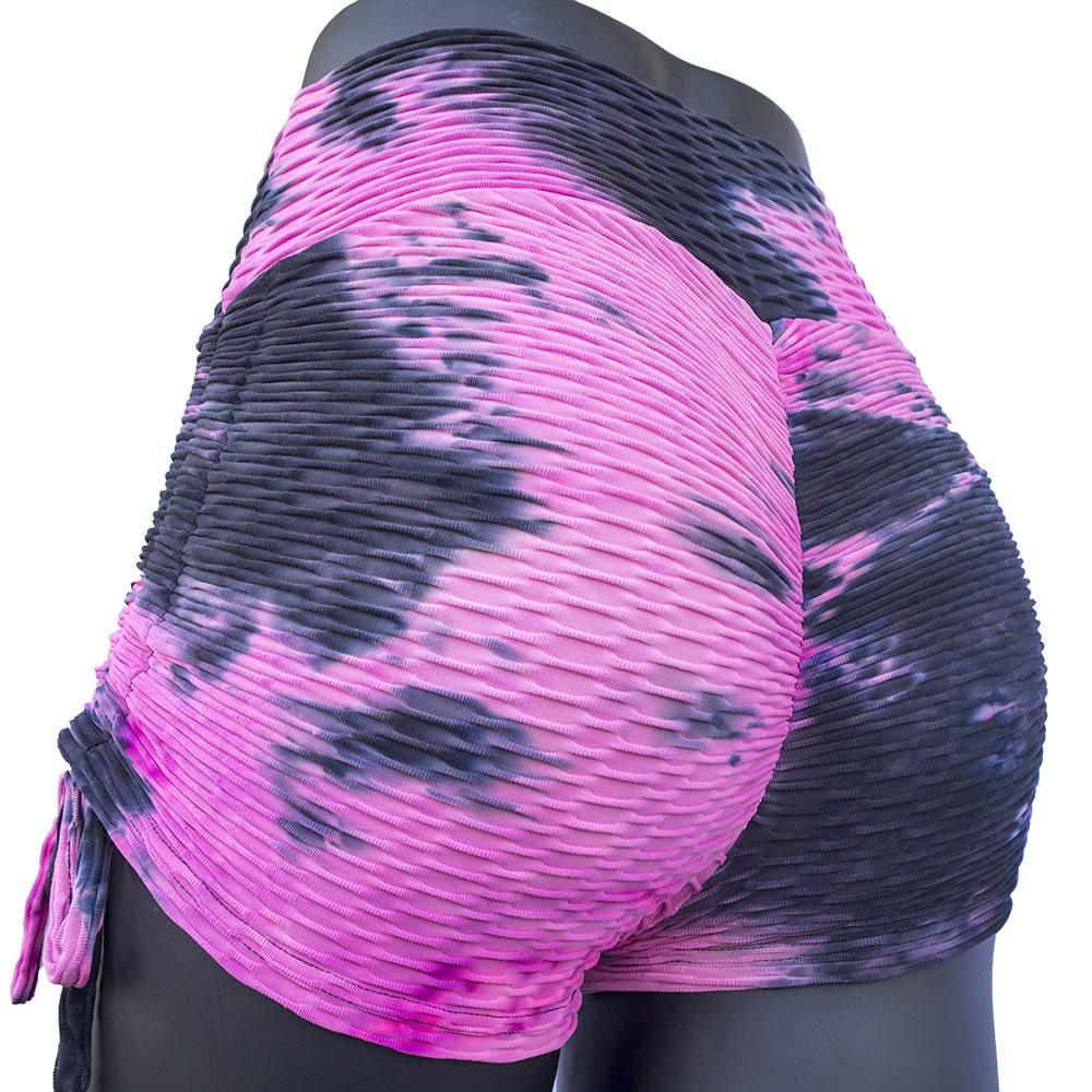 Frauen Yoga Legging Kurze Tie-Dye Hip Lift Sport Jogging Kurze Hosen Atmungsaktive Workout Hose