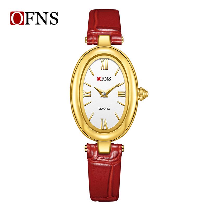 OFNS Women's Vintage Oval Waterproof Quartz Watch - French Minimalist Fashion Hot Seller