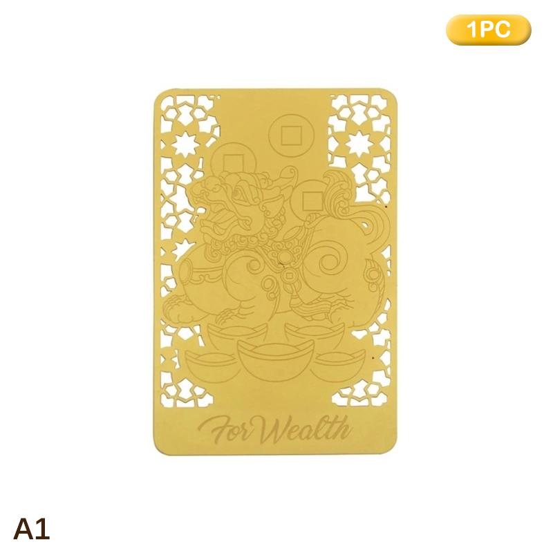 1/2/4Pcs Chinese Fengshui Wealth Amulet Gold Card, Pixiu Lucky Charm for Wealth and Protection, Feng Shui Decor for Home Office