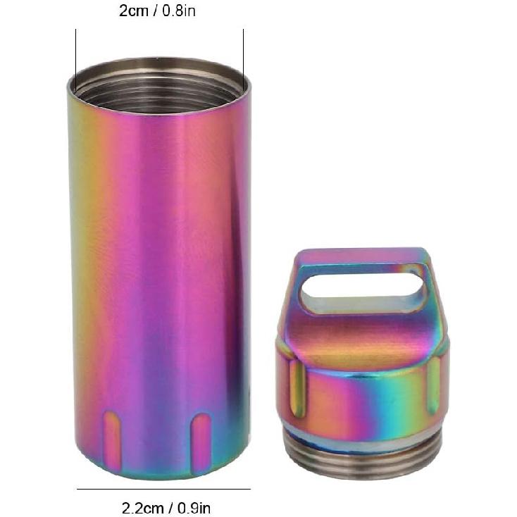 

Portable Cases,Metal Pocket Boxes Keychain for Purse for Travel, Waterproof Daily Container Holder for Men and Women Elderly(Colorful)