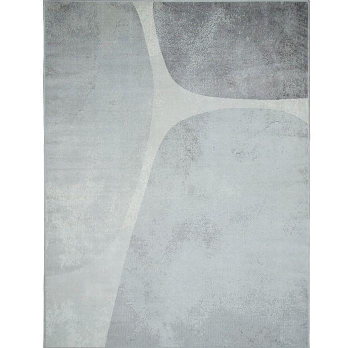 Tapis doux moderne motifs géométriques gris 160x230