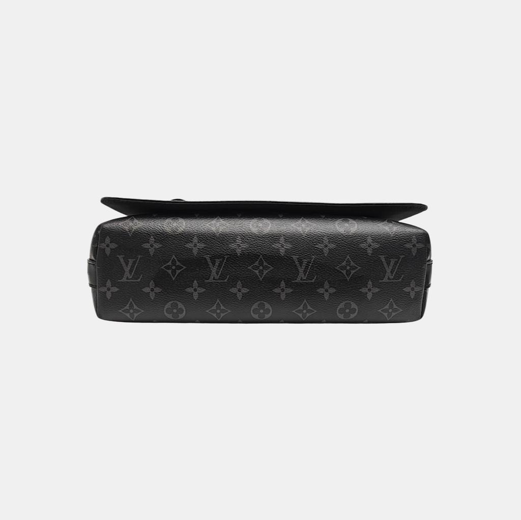 [Pre-Owned] District Mm Monogram Canvas Leather Commuter Briefcase Laptop Bag - Good #JS6989
