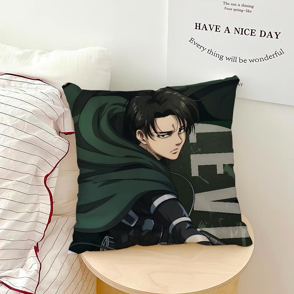

аниме манга фанарт крутой Л-Леви А-Аккерман Удобная мягкая наволочка для подушки для дивана гостиной домашнего офиса декор защитные чехлы 40x40CM(16x16in)