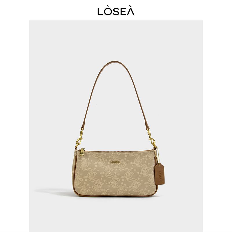 

Losea Cultural Relics Co-Named Dan Huang Ruyi Cloud Pattern Mahjong Bag 2025 New Arrival Underarm Bag Women s Bag Thick