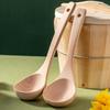 Beech Wood Long Handle Cooking Spatula Set - Unpainted & Unwaxed, Includes Large Porridge & Oil Spoon, Ideal Household Gift