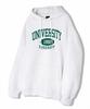 Authentic Relaxed University Hoodie White Blue