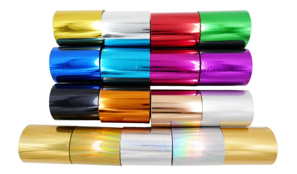 3937 PPLS Foil Stamping Hot Paper General 120m 8cm 17 Assorted Colors Film, Stamping, & Purpose, Roll, Wide,