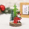 Christmas Wooden Decorations Cartoon 3D Wooden Ornaments Plastic Xmas Tree Pendant Santa Claus Crafts Table Festival Decoration