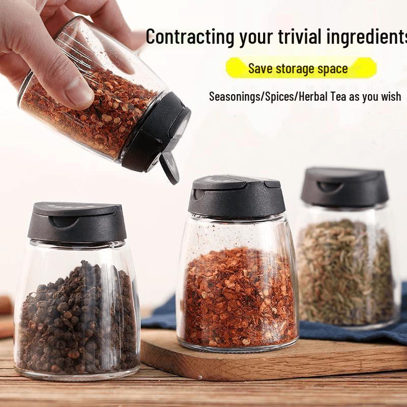 Multifunctional Glass Seasoning Jar for Salt & Pepper with Toothpick Holder