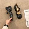 2024 Womens Mary Jane Shoes Fashionable Solid Color Simple College Style Low Heel Women's Shoes Casual Retro Small Leather Shoes