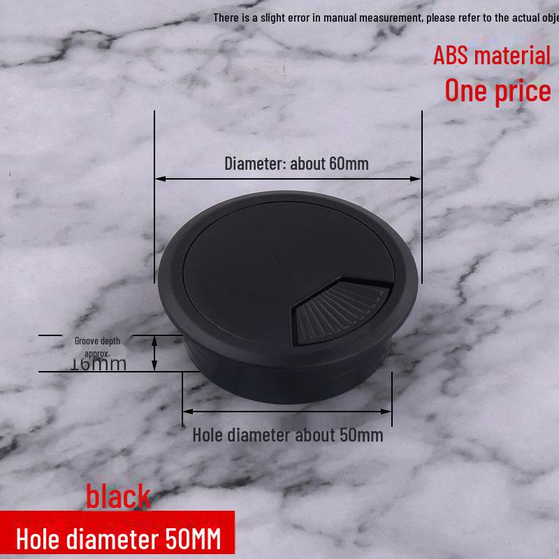 ABS Round Wire Desk Grommet Cover for Desktop Cable Management and Furniture Cabinet Hardware.