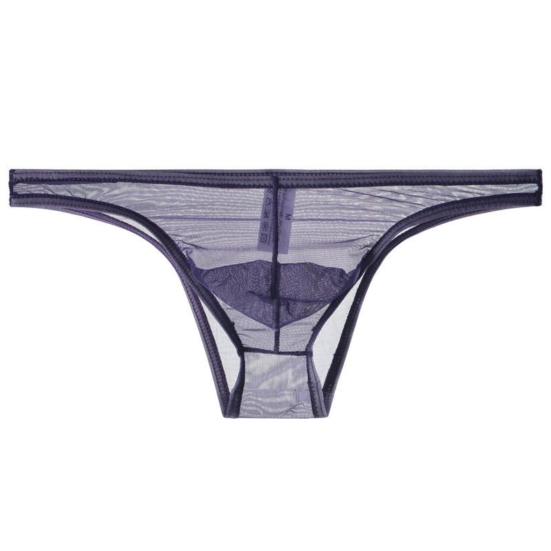 Ultra Thin Sheer Briefs Men Sexy Underwear Cooling Knickers Low Rise Bulge Pouch Underpants Soft Mesh Panties Male Lingerie