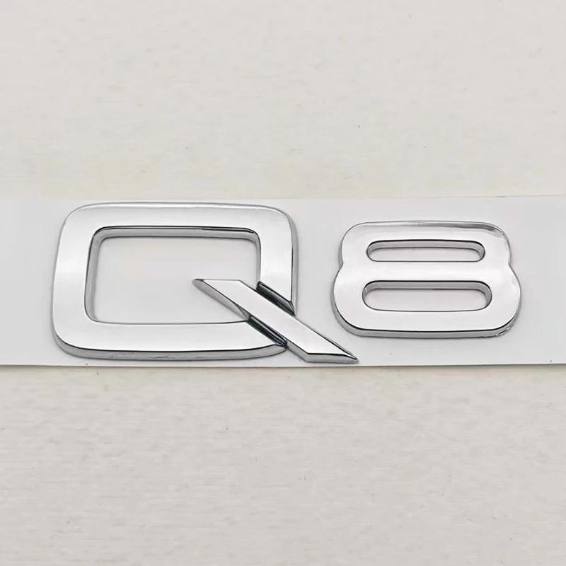 Für Audi Q7 Q8 Quattro Autoaufkleber Zubehör ABS Logo Q7 Q8 Heckklappen-Plakette Emblem Aufkleber Auto-Buchstaben