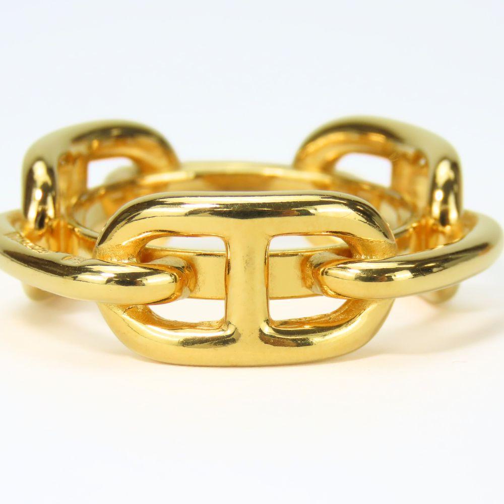 Gebrauchter HERMES Schalring ChÃ©ne Dunkel Metall 10,8g Vergoldung