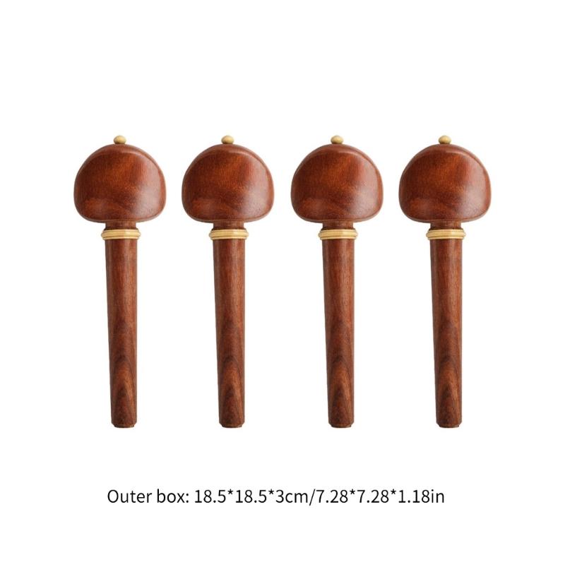 4Pcs/set Mahogany Cello Pegs Cello Part Tuning Pegs Cello Pegs Tuners Cello Pegs Drop Cello Shafts Handle for Cello