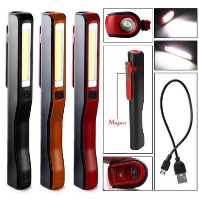 Powerful COB LED Work Light Car Garage Mechanic Lamp Magnetic USB Rechargeable Pen Clip  Torch Flashlight Work Lnspection Light