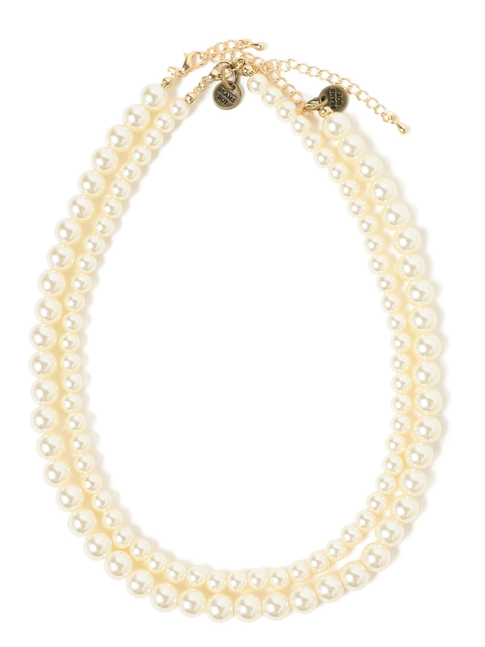

Beams Boy Pearl Choker Set for Women, White, One Size