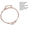 Women Bracelet Double-Layer Cherry Blossom Pendant Bracelet with Rhinestones Inlaid Hollow Design Adjustable Length Bracelet