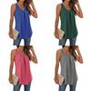 Summer Basic Cotton Sleeveless T Shirt For Women With Pleated Design For Casual Outfits