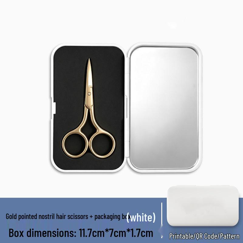 Set de Tijeras para Recortar Nariz y Cejas para Hombre - Punta Redonda, Recortadora Manual para Vello Nasal y Cejas