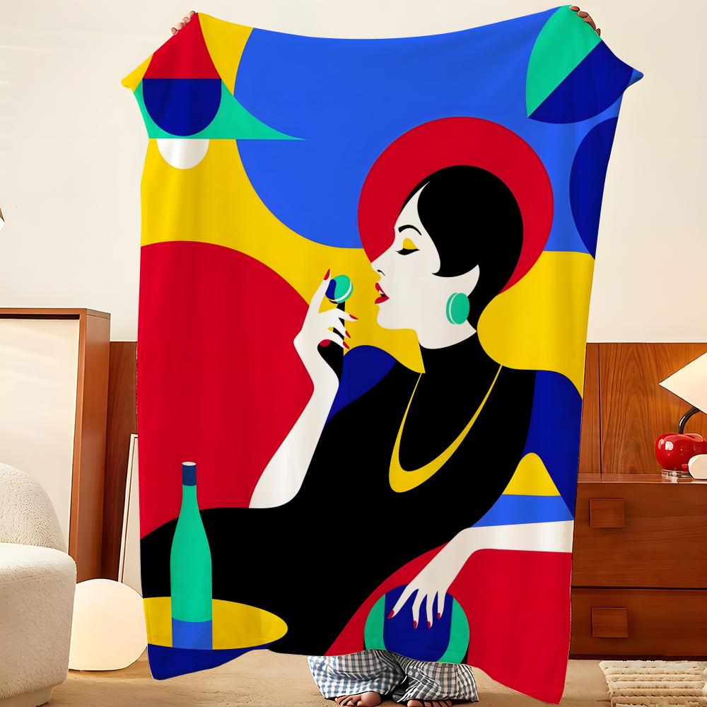 Artist M-Malika F-Favre Throw Flannel Throw Blanket, Lightweight Cozy, Durable Washable Cute Cool