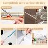 2Pcs Silicone Straw Cleaner Brush, 9.84in Reble Straw Cleaner with Bendable Steel Core, Extra Long Soft Bottle Brush for Clearing Glass Straws,