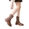 Lady Boots Boots-Women Shoes  Leather Ankle Cowboy Retro White Ankle Boots Denim Women'S Shoes Boots-Women Low Cowboy