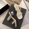French beauty with skirt two wear slippers 2025 summer new wear fashion fairy temperament high heel sandals woman