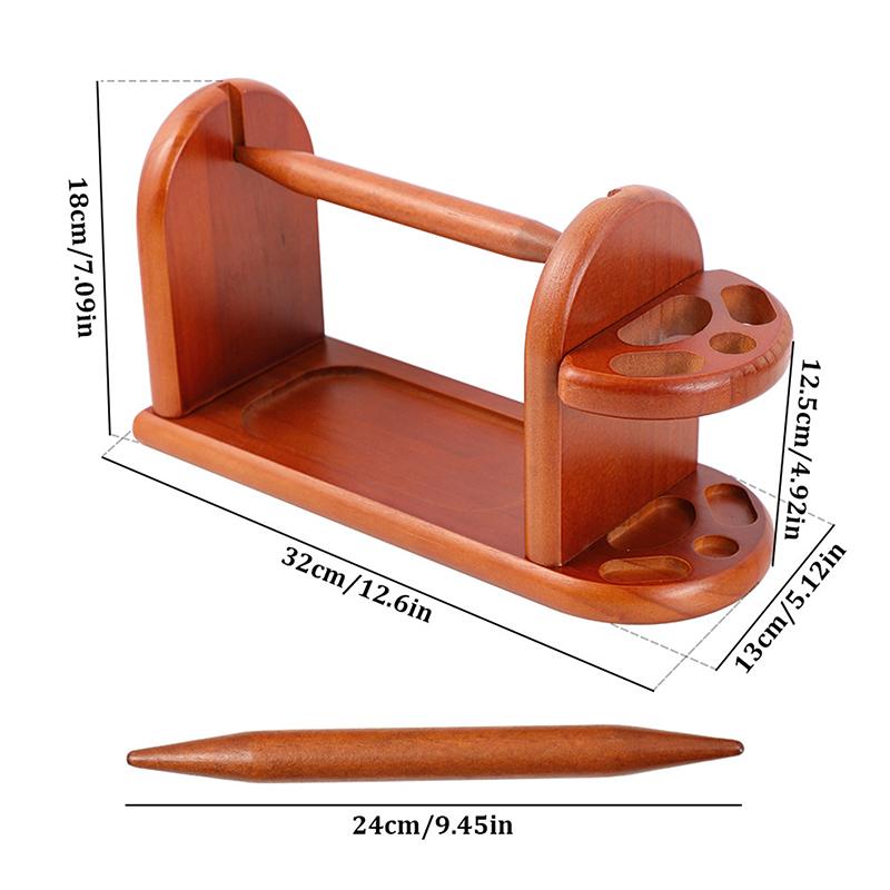 Wooden Yarn Holder Spinning Knitting Tools Crochet Yarn Holder Rotating Thread Spool Wool Ball Winder Rotation Spinner
