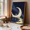 DIY Moonship Pearl Diamond Art Painting Kits for Adults and Beginners,fine View Sparkling Painting Craft Home Wall Decor Handmade Gift