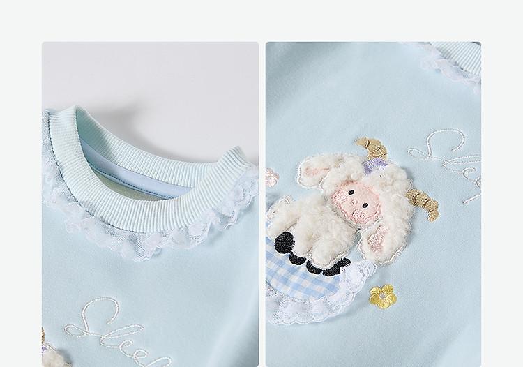Cartoon Embroidery with Velvet Warmth: Children's Short Fashion Casual Top