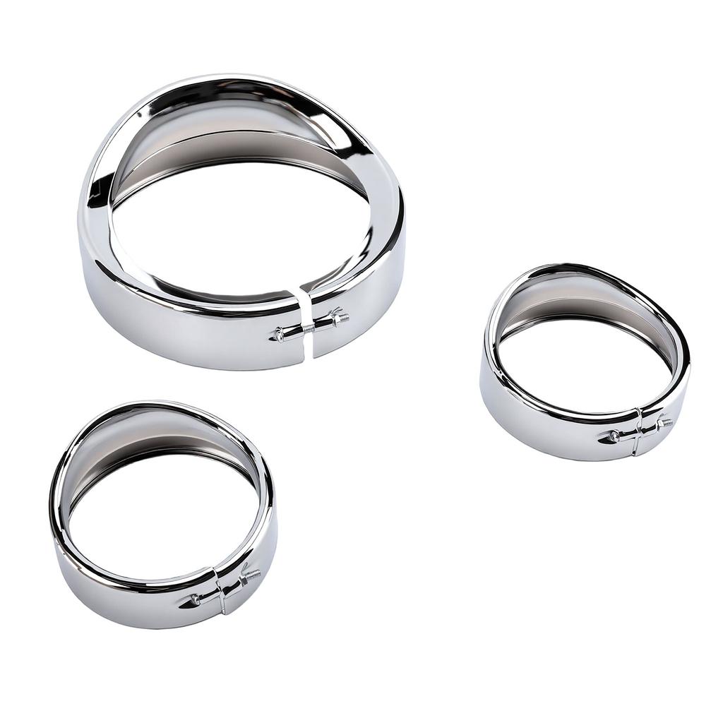 Motorcycle Headlight Trim Rings Replacement for CVO Limited FLHTKSE FLHTCUSE5 7 Inch Headlight Visor Rings and 4.5 Inch